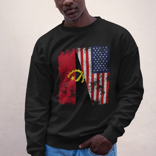 Angola USA Flag - Half American Sweatshirt