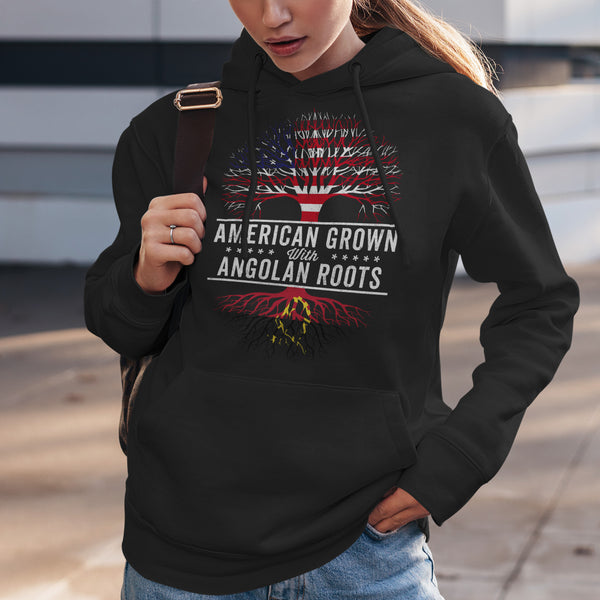 American Grown Angolan Roots Flag Hoodie