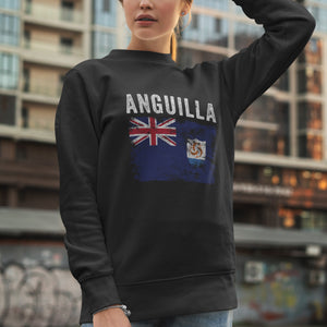 Anguilla Flag distressed Anguillan Flag Sweatshirt