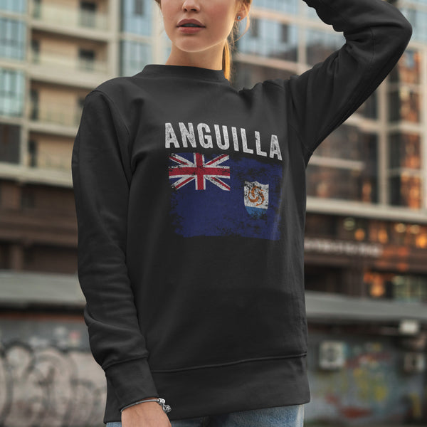 Anguilla Flag distressed Anguillan Flag Sweatshirt