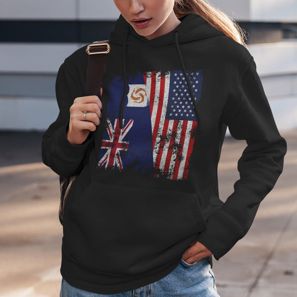 Anguilla USA Flag - Half American Hoodie