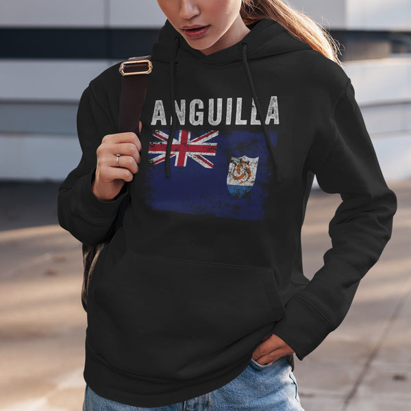 Anguilla Flag distressed Anguillan Flag Hoodie