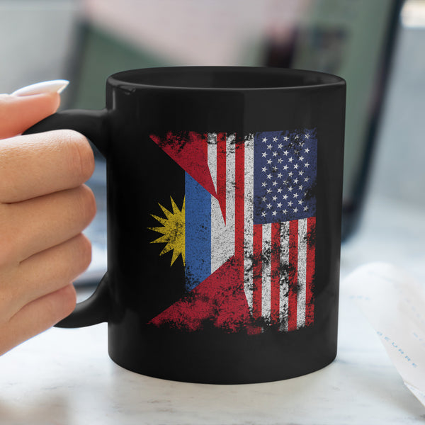 Antigua & Barbuda USA Flag Half American Mug