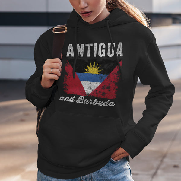 Antigua and barbuda Flag Distressed Hoodie