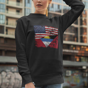Antigua and Barbuda USA Flag Sweatshirt Black / S