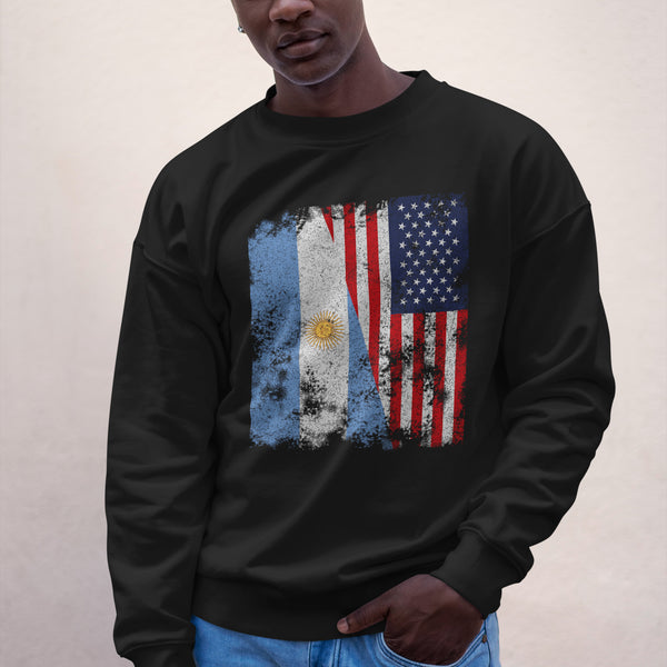 Argentina USA Flag - Half American Sweatshirt