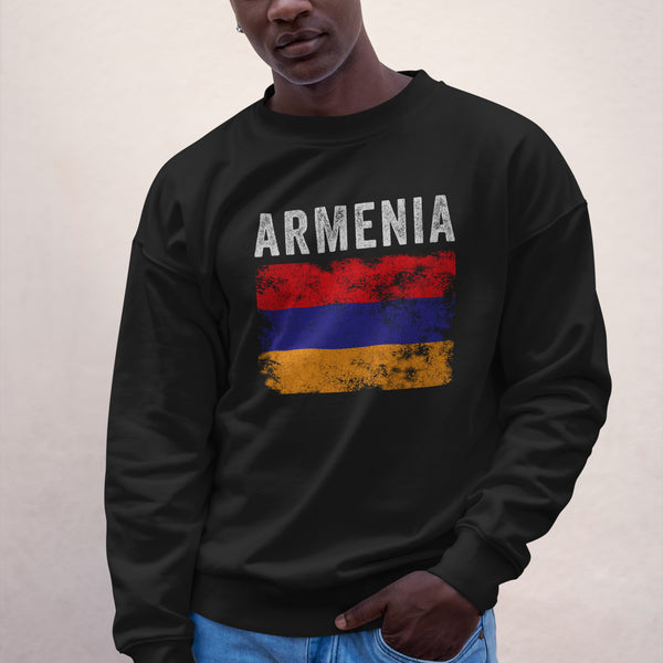 Armenia Flag Distressed - Armenian Flag Sweatshirt