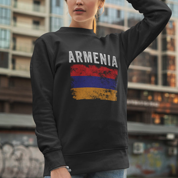 Armenia Flag Distressed - Armenian Flag Sweatshirt