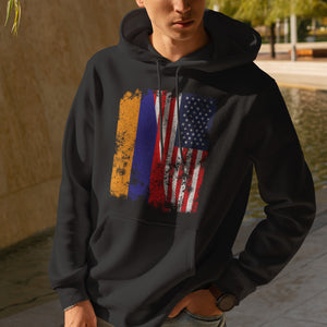 Armenia USA Flag - Half American Hoodie