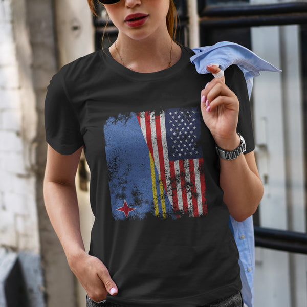 Aruba USA Flag - Half American T-Shirt