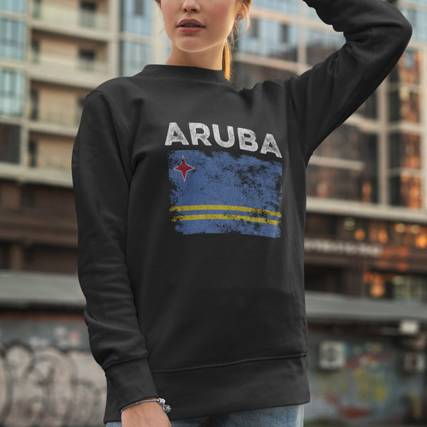 Aruba Flag Distressed - Aruban Flag Sweatshirt