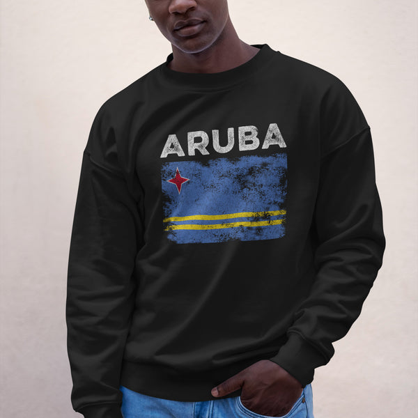 Aruba Flag Distressed - Aruban Flag Sweatshirt