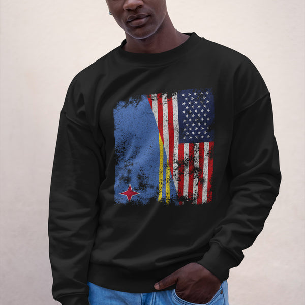 Aruba USA Flag - Half American Sweatshirt