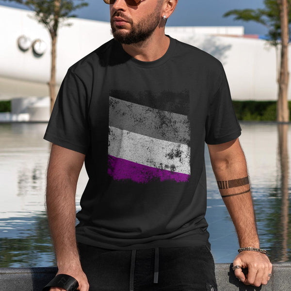 Asexual Flag - Distressed LGBT+ T-Shirt
