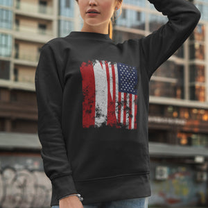 Austria USA Flag - Half American Sweatshirt