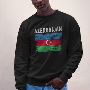 Azerbaijan Flag Distressed - Azeri Flag Sweatshirt