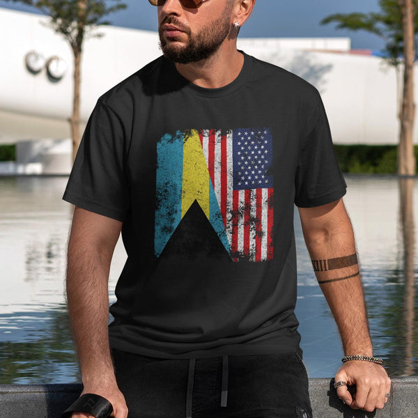 Bahamas USA Flag - Half American T-Shirt