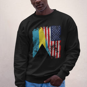 Bahamas USA Flag - Half American Sweatshirt