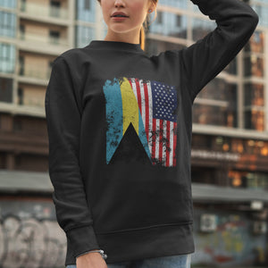 Bahamas USA Flag - Half American Sweatshirt