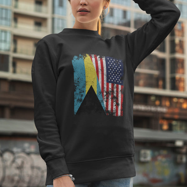 Bahamas USA Flag - Half American Sweatshirt