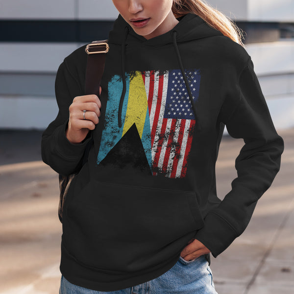 Bahamas USA Flag - Half American Hoodie