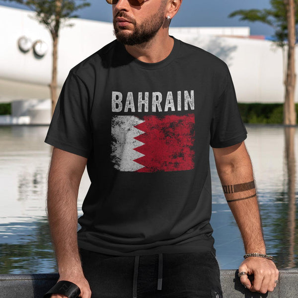 Bahrain Flag Distressed - Bahraini Flag T-Shirt