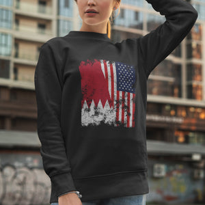 Bahrain USA Flag - Half American Sweatshirt