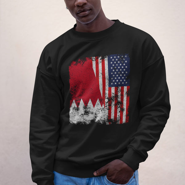 Bahrain USA Flag - Half American Sweatshirt