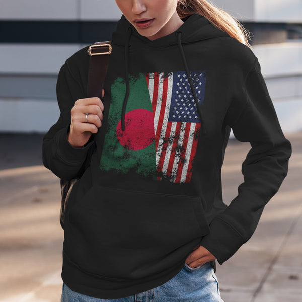 Bangladesh USA Flag - Half American Hoodie