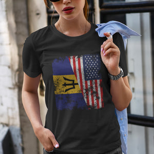 Barbados USA Flag - Half American T-Shirt