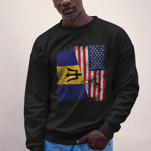 Barbados USA Flag - Half American Sweatshirt