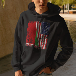 Belarus USA Flag - Half American Hoodie