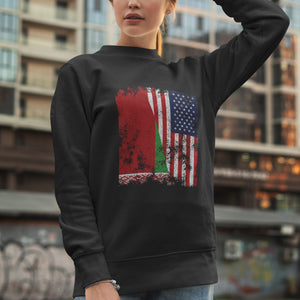 Belarus USA Flag - Half American Sweatshirt