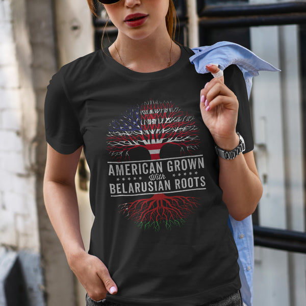 American Grown Belarusian Roots Flag T-Shirt