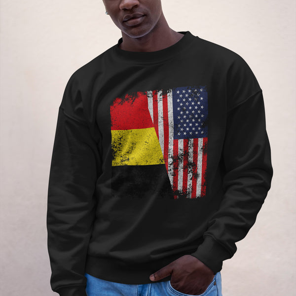 Belgium USA Flag - Half American Sweatshirt