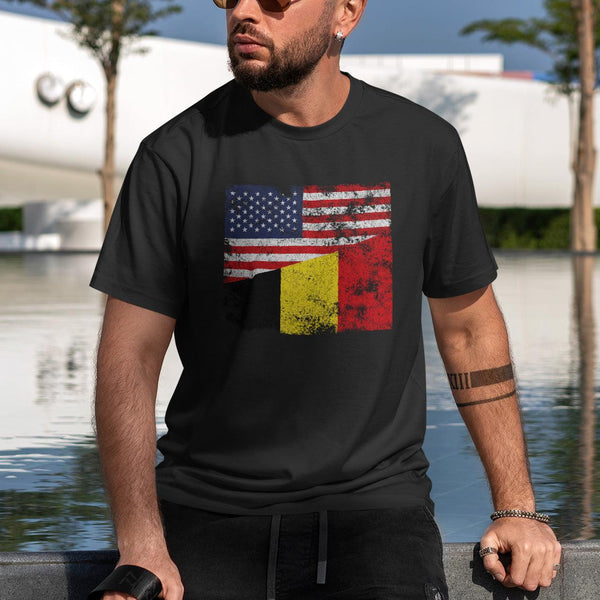 Belgium USA Flag T-Shirt