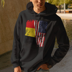 Belgium USA Flag - Half American Hoodie