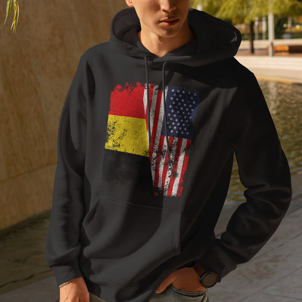 Belgium USA Flag - Half American Hoodie