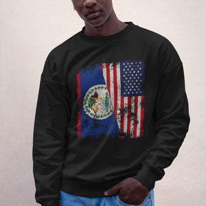 Belize USA Flag - Half American Sweatshirt