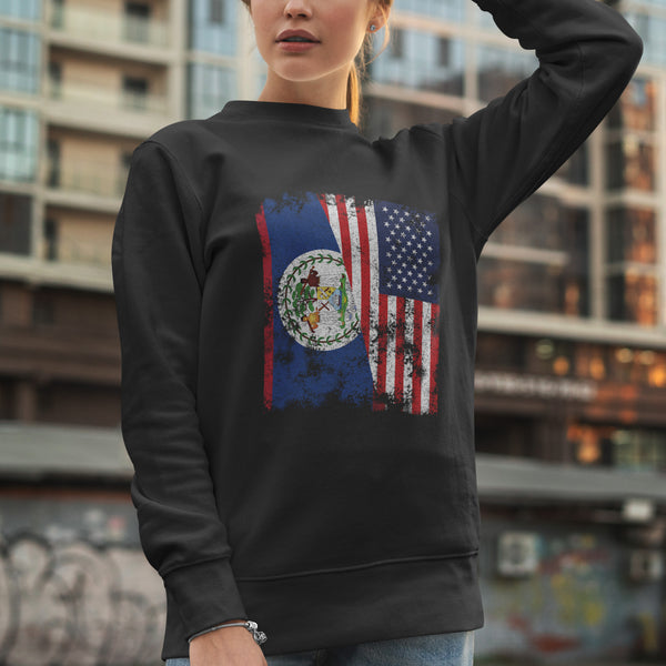 Belize USA Flag - Half American Sweatshirt