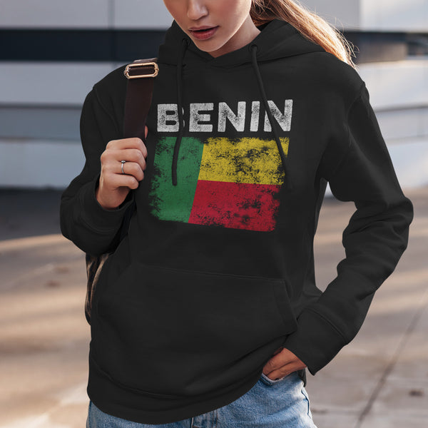 Benin Flag Distressed - Beninese Flag Hoodie