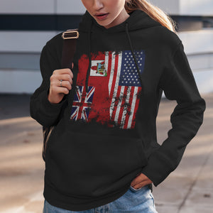 Bermuda USA Flag - Half American Hoodie