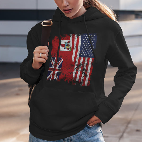 Bermuda USA Flag - Half American Hoodie