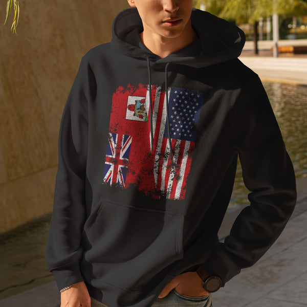 Bermuda USA Flag - Half American Hoodie