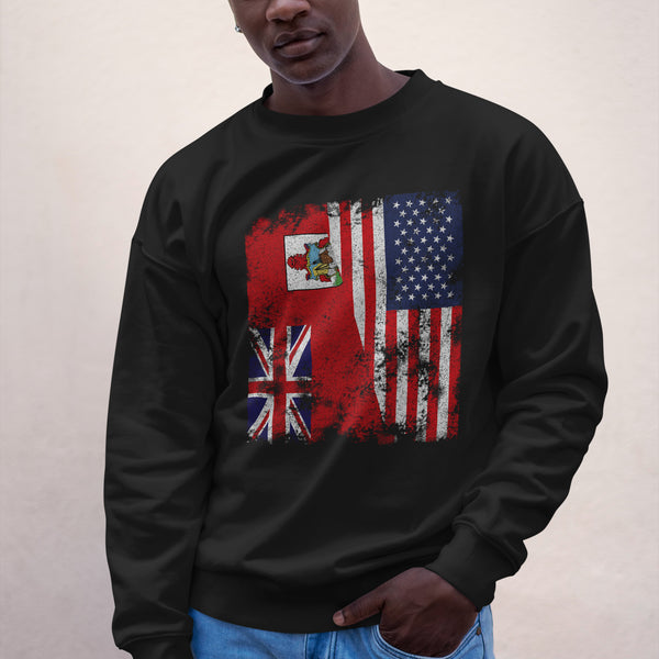 Bermuda USA Flag - Half American Sweatshirt