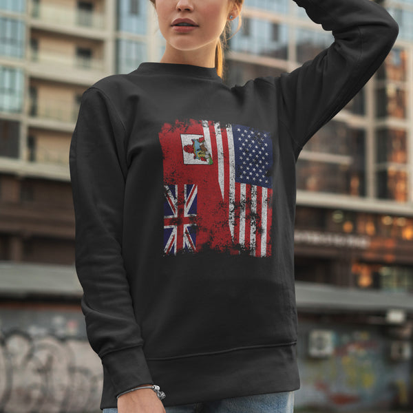 Bermuda USA Flag - Half American Sweatshirt