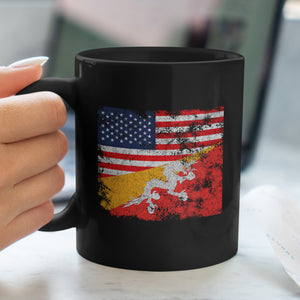 Bhutan USA Flag Mug