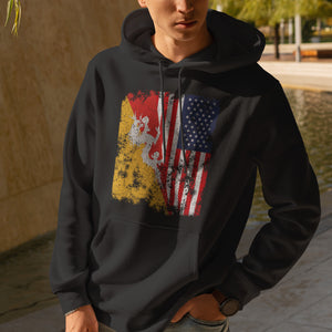 Bhutan USA Flag - Half American Hoodie