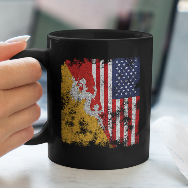 Bhutan USA Flag - Half American Mug