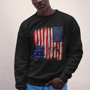 Bikini Atoll USA Flag - Half American Sweatshirt
